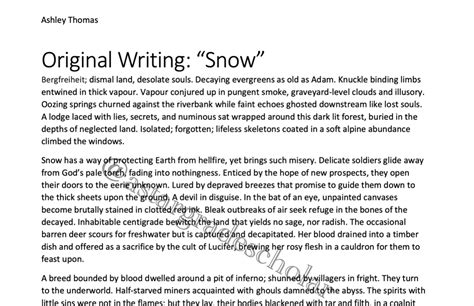 A Nea Example Original Writing And Commentary A Level English Language Aqa Teaching Resources