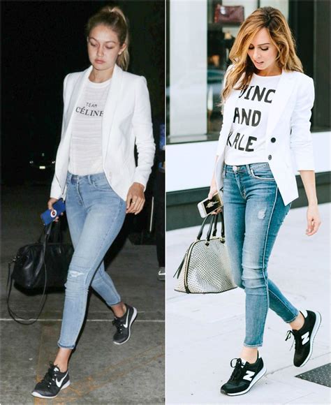 Inspired By Gigi Hadids Graphic Tee And Blazer Celebrity Style