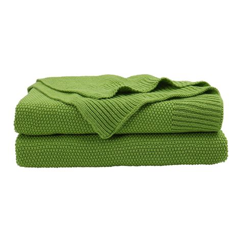 Piccocasa 100 Cotton Soft Warm Knit Bed Sofa Throw Blanket Full