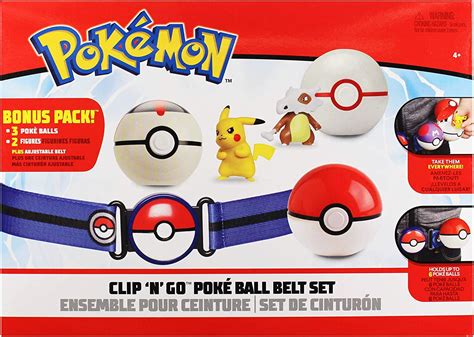 Pokémon Clip N Go Belt Set With 3 Poké Balls And 2 Figures Includes