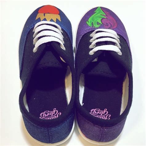 Descendants Custom Painted Shoes Mal And Evie Character Shoes Etsy