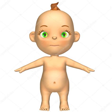 Dibujos animados bebé desnudo Foto de stock Chastity