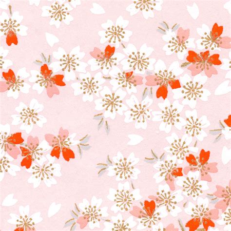 Papier Japonais Fleurs De Cerisier Rose Pâle M656 Adeline Klam