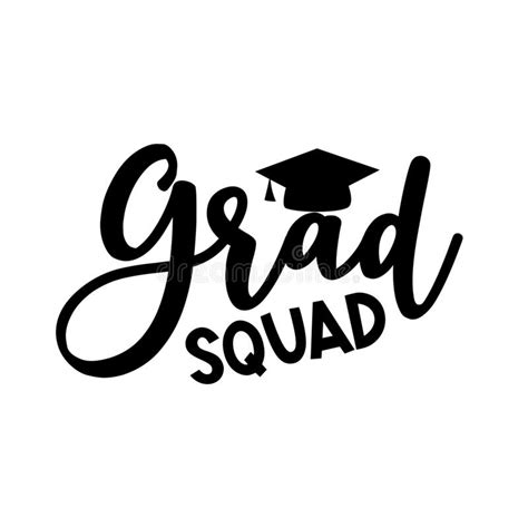 Grad Squad With Graduation Cap Stock Vector Illustration Of