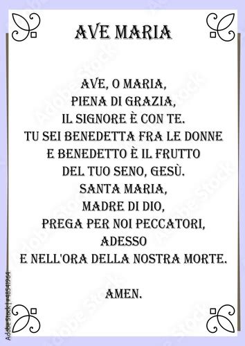 "PREGHIERA AVE MARIA" Stock image and royalty-free vector files on