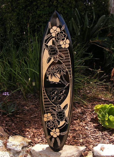 39 Craved Out Tiki Surfboard Tropical Decor Tiki Statue Tiki Mask
