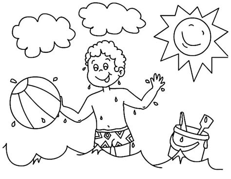 Add a splash of color to these bouncy beach balls and imagine you get to spend the whole afternoon on this sandy, sunny beach! A Boy Playing With His Beach Ball Coloring Page - Download ...