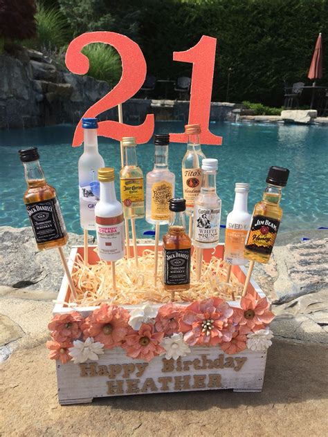 Last minute gift ideas for 21st birthday. 21st birthday gift! Alcohol cake for 21! Cute and easy ...