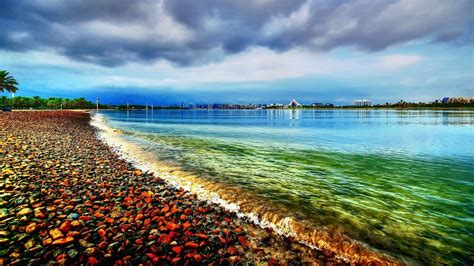 Colorful Stones In Seashore Hd Nature Wallpapers Hd Wallpapers Id