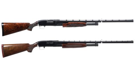 Two Winchester Model 12 Deluxe Style Slide Action Shotguns Rock