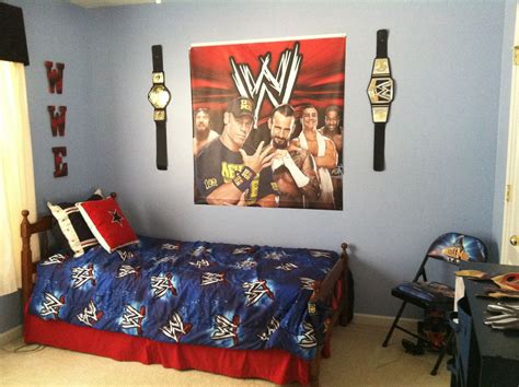 Everything from drapes to ultra cool clocks are sure to transform the kids room into something they love. Evan's WWE bedroom! :) #wwe #wrestling #johncena (More ...