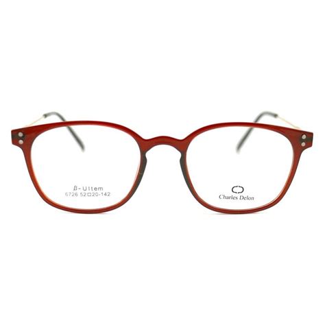 eyeglasses women clear red full rim oval 52 20 142 by charles delon brand charles delon type