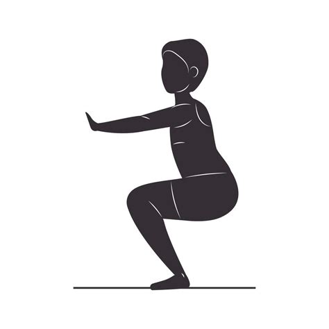Fitness Squats Silhouette 2695973 Vector Art At Vecteezy