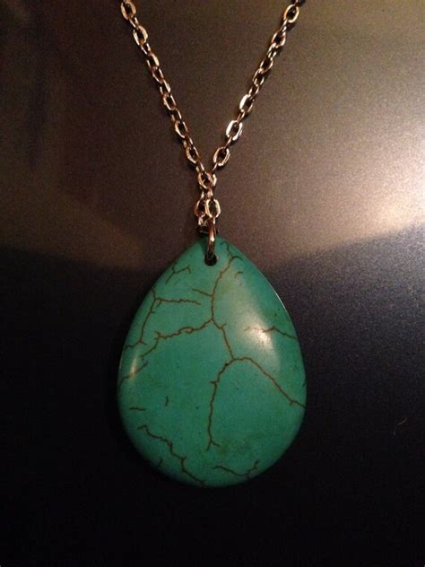 Items Similar To Turquoise Tear Drop Pendant Necklace On Etsy