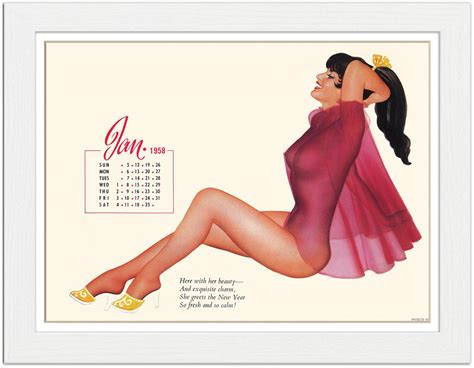 Pin Up Girl 1958 January Art Print £799 Framed Print £2299 T