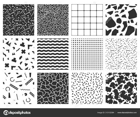 Collection Of Retro Memphis Patterns Stock Vector By ©antikwar 313132384