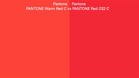 Pantone Warm Red C Vs Pantone Red 032 C Side By Side Comparison