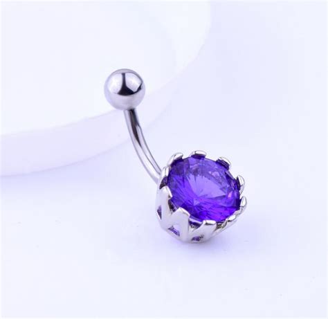 4 Pcs Mix Colour 316l Medical Steel Cubic Zircon Cz Sexy Belly Button Piercings Navel Rings Body