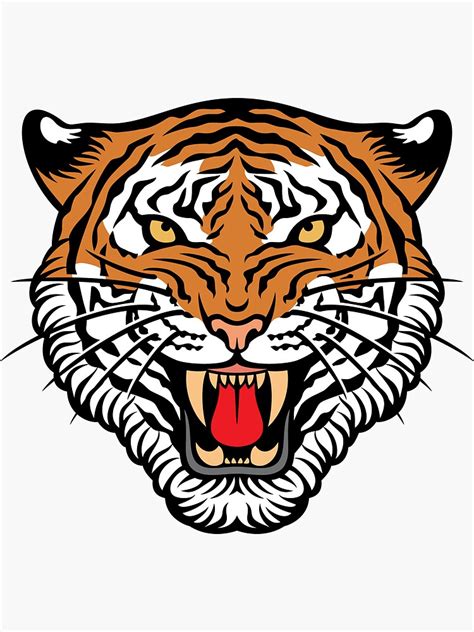 Tiger Face Sticker For Sale By Tribaliumart Redbubble
