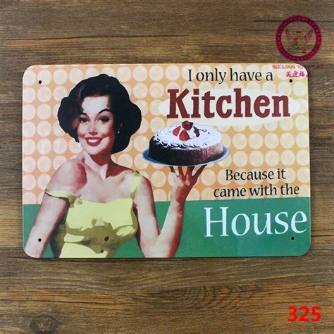 Kitchen Hourse Beauty Lady Ad Vintage Tin Signs Wall Sticker Metal
