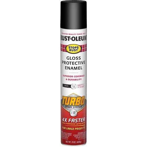Rust Oleum Stops Rust 24 Oz Turbo Spray System Gloss Black Spray Paint