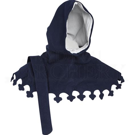 Wool Medieval Liripipe Hood - Blue - HW-701546BL by Traditional Archery, Traditional Bows ...