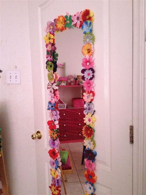 Shop for mirrors for girls room online at target. I took a simple door mirror and added flowers with gems in ...