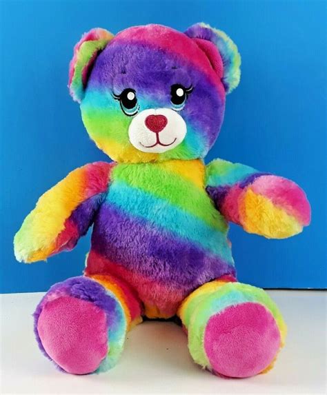 Build A Bear Rainbow Tie Dye Teddy Bear Plush Stuffed Animal 16 Ebay