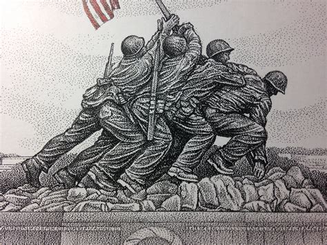 Iwo Jima Flag Raising Drawing At Explore