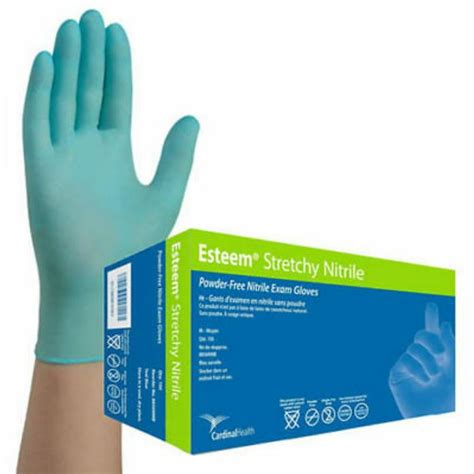 Esteem Stretchy Nitrile 3 Standard Cuff Textured Fingertips Exam Glove 8856nmb Medium Box Of 150