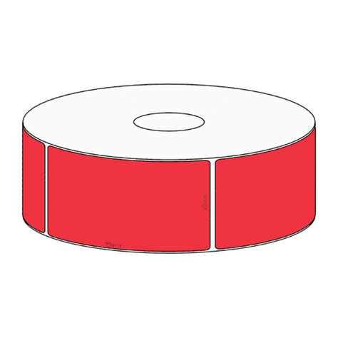 50x99mm Red Direct Thermal Permanent Label 500 Per Roll 38mm Core