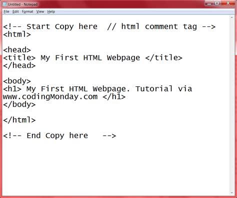 Coding Monday Intro To Html With Notepad