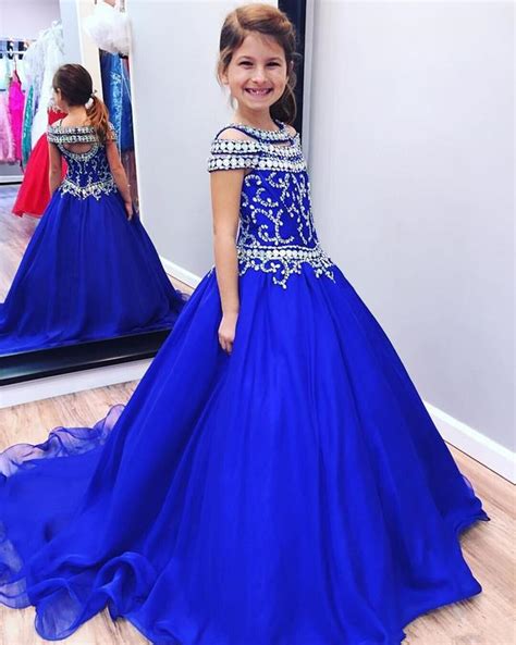 Little girls holiday party dress. Crystals Toddler Girls Pageant Dresses Royal Blue Crystals ...