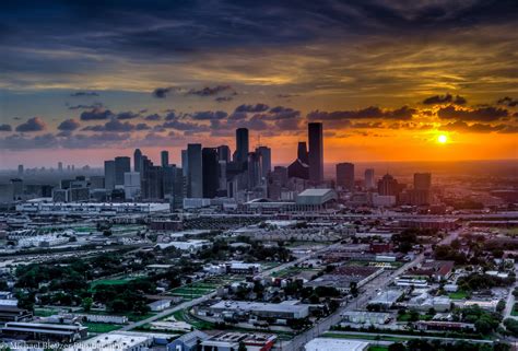 Sunset Over Houston Ogq Backgrounds Hd