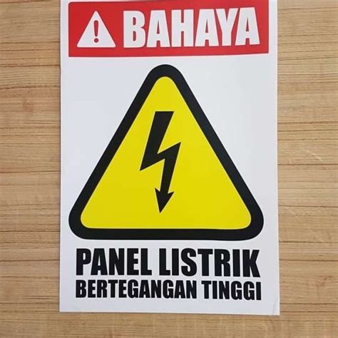 Jual Sign Sticker Bahaya Panel Listrik Bertegangan Tinggi 20x15cm