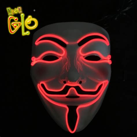 Wholesale Light Up Led Neon V For Vendetta El Wire Mask Manufacturer