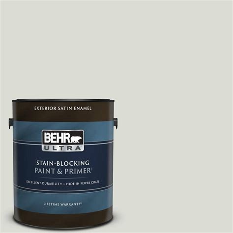 Behr Ultra 1 Gal Bwc 29 Silver Feather Satin Enamel Exterior Paint