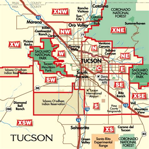 Tucson Map Travelsfinderscom