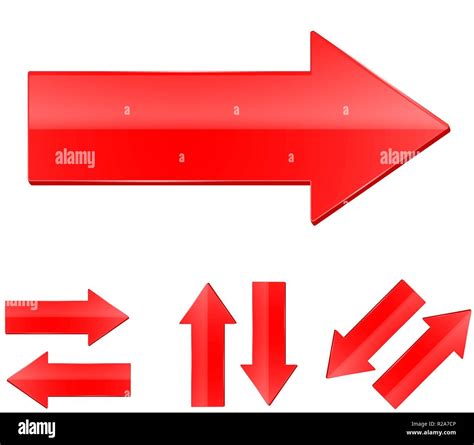 Red Straight Arrows Set Stock Vector Image And Art Alamy