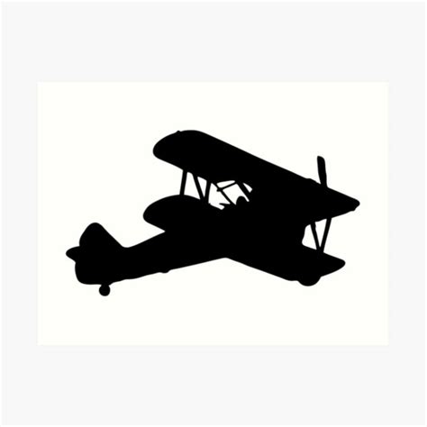 Biplane Silhouette Art Print By Lucid Reality Redbubble