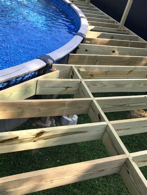 How To Deck All The Way Around An Above Ground Pool The Shabby Creek