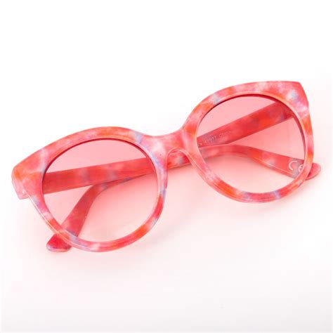tie dye rounded mod sunglasses coral claire s