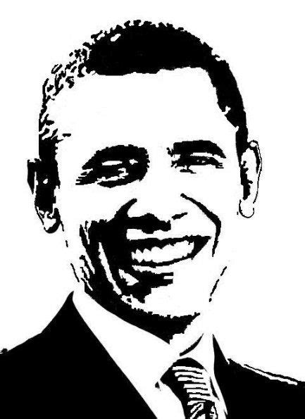 Barack Obama Silhouette Art Linocut Art Stencil Art