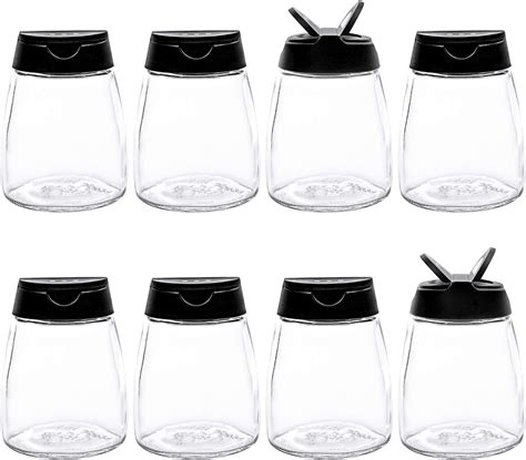 Kingrol 8 Pack Glass Spice Jars With Shaker Pour Lid 5 Ounces Spice