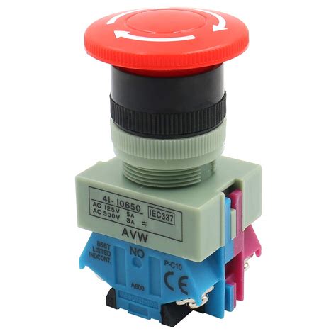 Buy Baomain Emergency Stop Switch Push Button Switch Ac 600v 10a Red