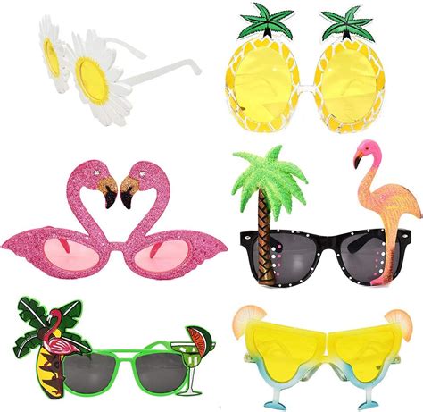 Party Glasses Funny Glasses Novelty Party Sunglasses 6 Pack Pineapple Sunglasses Tropical