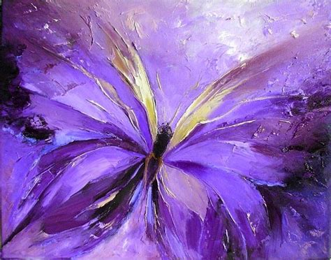 Purple Abstract Butterfly Paintings Butterfly Blue Abstract Art