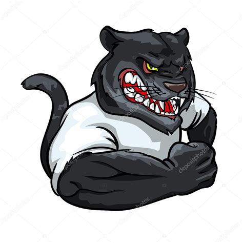 Black Panther Mascot Logo Black Panther Mascot Team Logo — Stock