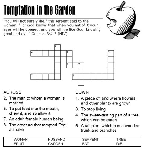 Adam And Eve Are Tempted Crossword Sermons4kids