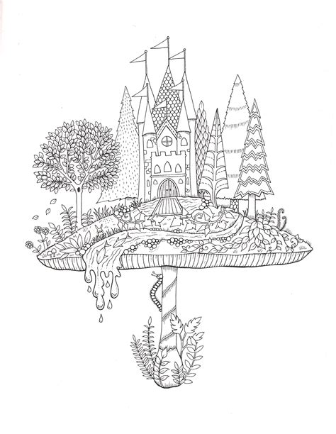 Enchanted Forest Coloring Book Finished Pages Coloring Pages
